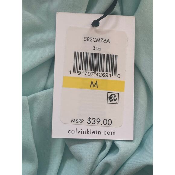 Calvin Klein Seafoam Sleeveless Pleated Neck Blouse Size Medium NWT - Picture 4 of 8